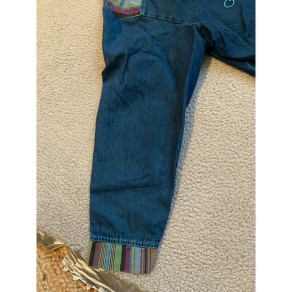 Vintage Amica Denim Button Top Large Floral Embroidery Long Sleeve Retro Western - Picture 7 of 16